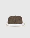 Goldie Clutch - Chocolate Raffia