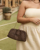 Goldie Clutch - Chocolate Raffia