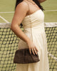 Goldie Clutch - Chocolate Raffia