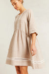 Babydoll Lace Linen Dress - String