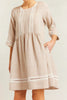 Babydoll Lace Linen Dress - String