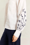 Calla Linen Shirt - White/Navy