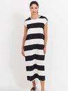 Jardin Stripe Tshirt Dress - Black