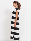 Jardin Stripe Tshirt Dress - Black