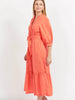 Brasilia Button Maxi Dress - Coral