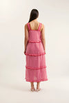 Clementine Bretton Linen Dress - Pink/Red