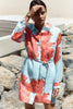 Nada Oversized Mini Shirt Dress - Red Floral