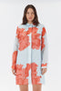 Nada Oversized Mini Shirt Dress - Red Floral