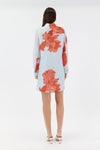 Nada Oversized Mini Shirt Dress - Red Floral