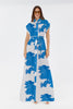 Leanne Shirt Maxi Dress - Blue Flower