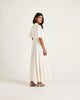 Mallika Cotton Maxi Dress - Floral Embroidery White