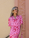 Cloud Break Shirt - Pink Leopard