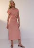 Mira Draped Dress - Pink Gingham