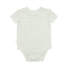 Comfy Bodysuit Short Sleeve - Sage Gingham