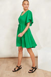 Halcyon Tie Dress - Emerald