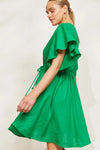 Halcyon Tie Dress - Emerald