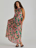 Malia Halter Dress - Pink Green Paisley