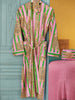 Tiger Stripe Dressing Gown - Pink/Green