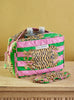 Tiger Stripe Wash Bag - Pink/Green