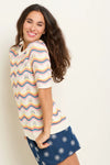 Rainbow Wave Knit Tee