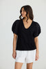 Abigail V Neck Tee - Black