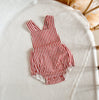 Candy Stripe Cross Back Romper - Red