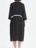 Contrast Trim Ovoid Dress - Black