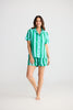 Namaste Pyjama Set - Aqua Green Stripe