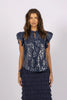 Sequin Me Blouse - Indigo