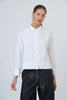 Cropped Collared Shirt - White