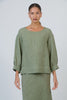 Cuff Sleeve Top - Oregano