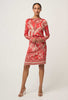 Helsa Draped Neck Long Sleeve Dress -Crimson Palms
