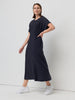 Pinstripe Ponte Dress - Navy