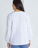 Gathered Sleeve Top - White