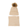 Cable Knit Snood & Beanie Set - Oatmeal