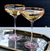 Crystal Champagne Martini Coupe set/4 - Pink