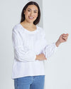 Gathered Sleeve Top - White