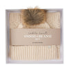 Cable Knit Snood & Beanie Set - Oatmeal