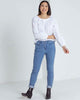 Gathered Sleeve Top - White